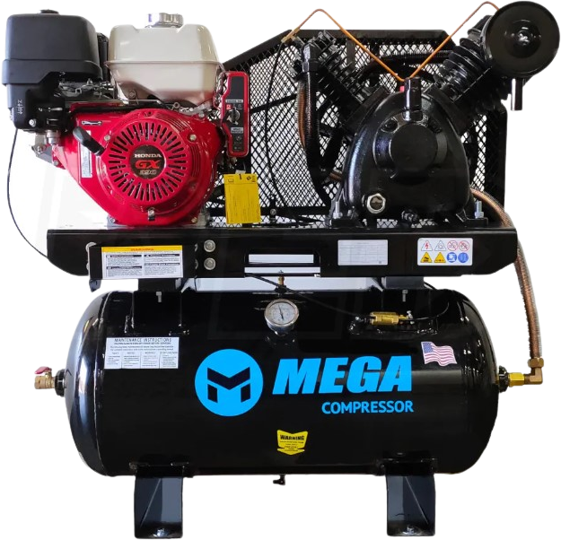 Mega Compressor MP-13030GTUS Air Compressor 13 HP 30 Gallon Honda GX390 Engine Electric Start New