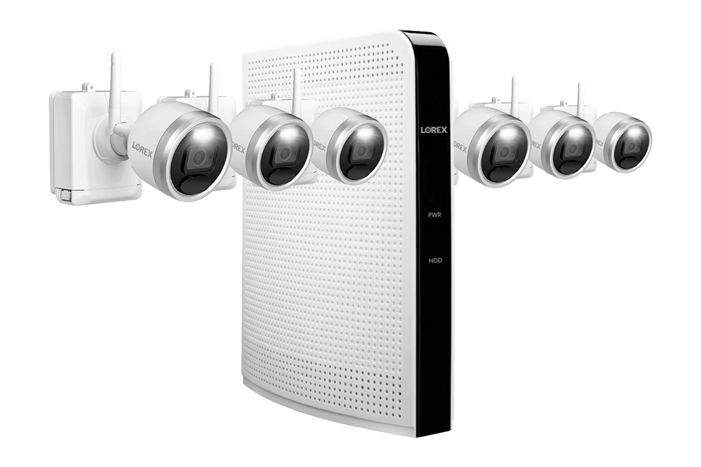 Lorex LL222A81-6CM-E Wire Free Battery Powered 6 Camera 6 Channel Indoor/Outdoor Security Active Deterrence Surveillance System New