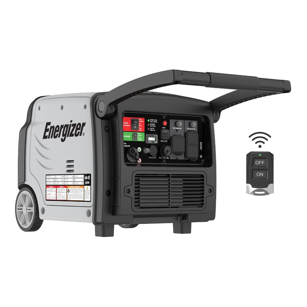 Energizer eZV3500P 3000W/3500W Gas Powered Inverter Generator with Remote Start New