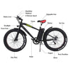 NAKTO 26 inch 300W 15.5 MPH Cruiser Electric Bicycle 5 Speed E-Bike 36V Lithium Battery New