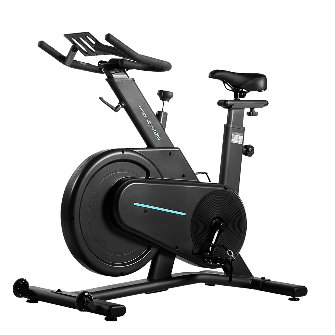 OVICX OS-EBIKE-Q200-B Stationary Exercise Bike With LCD Data Monitor and Bluetooth New