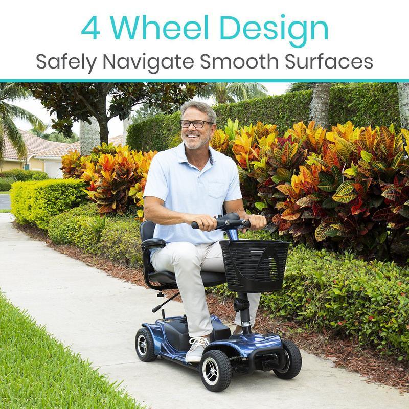 Vive Health MOB1027 4-Wheel Swivel Seat Mobility Scooter Blue New