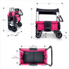 WonderFold Baby W1 Multi-Function Folding Double Stroller Wagon with Removable Canopy Fuschia Pink New