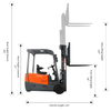 Tory Carrier 3WEFSA44-220 3 Wheel Electric Forklift 4400 lbs. Capacity without Heating Film New