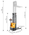 Apollolift A-3034 118" Lifting Height Fixed Legs 3300 lbs. Capacity Full Electric Walkie Stacker New