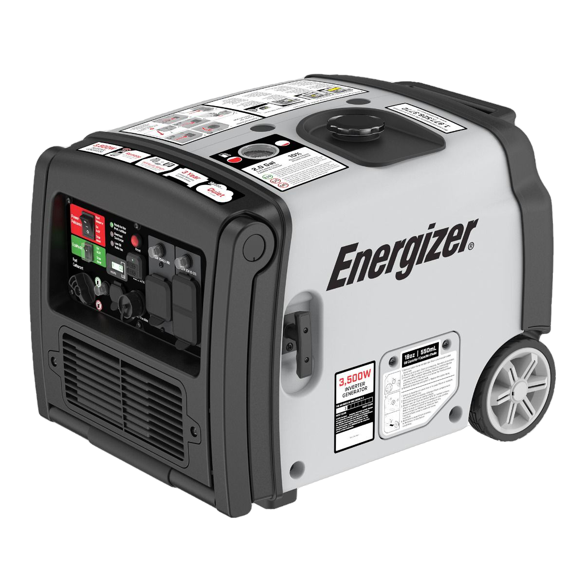 Energizer eZV3500P 3000W/3500W Gas Powered Inverter Generator with Remote Start New