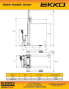 Ekko EB12E-138 Full Powered Straddle Stacker 138" Height 2640 lbs. New