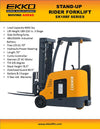 Ekko EK18RFL Stand-up Rider Forklift 189" Lift 4000 lbs. Capacity New