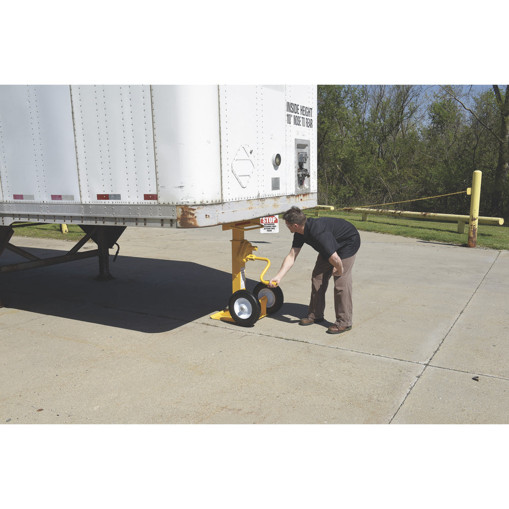 Vestil CJ-BEAM-SN Steel Stabilizing Jack with Solid Foam Wheels 50,000 Lb. Capacity Yellow New