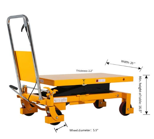 Apollolift A-2005 Single Scissor Lift Table 1760 lbs. 39.5 " Lifting Height New