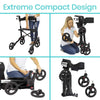 Vive Health Upright Rollator Walker Lightweight Foldable Black New