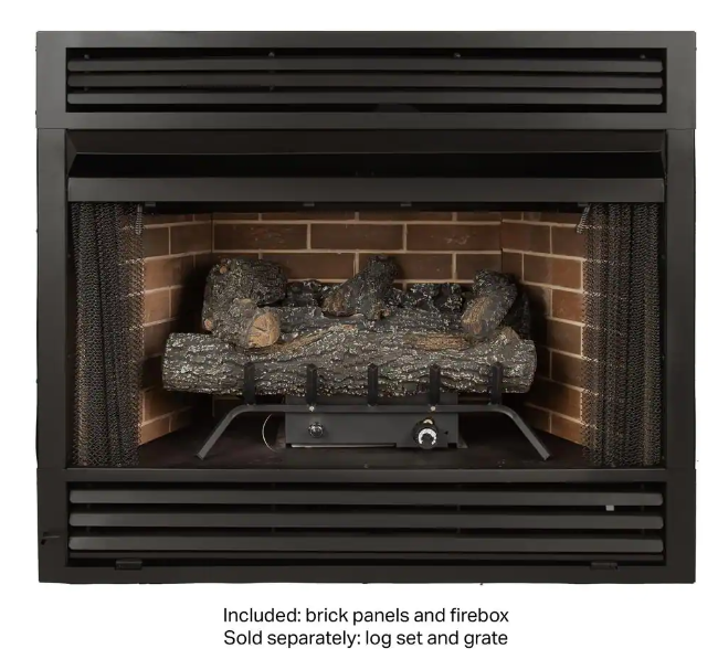 Pleasant Hearth Universal Circulating Zero Clearance 32 in. Ventless Dual Fuel Fireplace Insert New