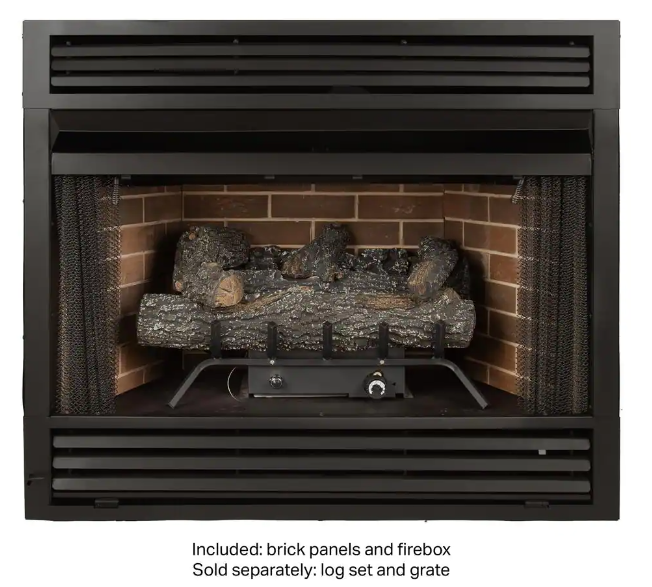 Pleasant Hearth Universal Circulating Zero Clearance 36 in. Ventless Dual Fuel Fireplace Insert New