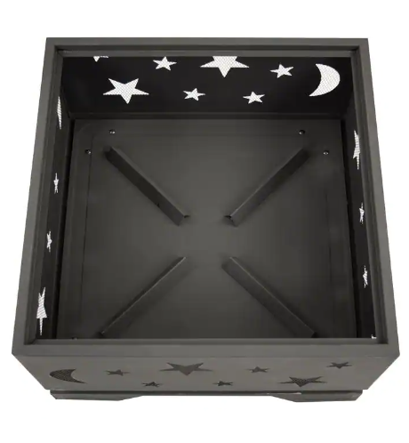Pleasant Hearth Stargazer Deep Bowl 26 in. x 26 in. Square Steel Wood Fire Pit in Rubbed Bronze New