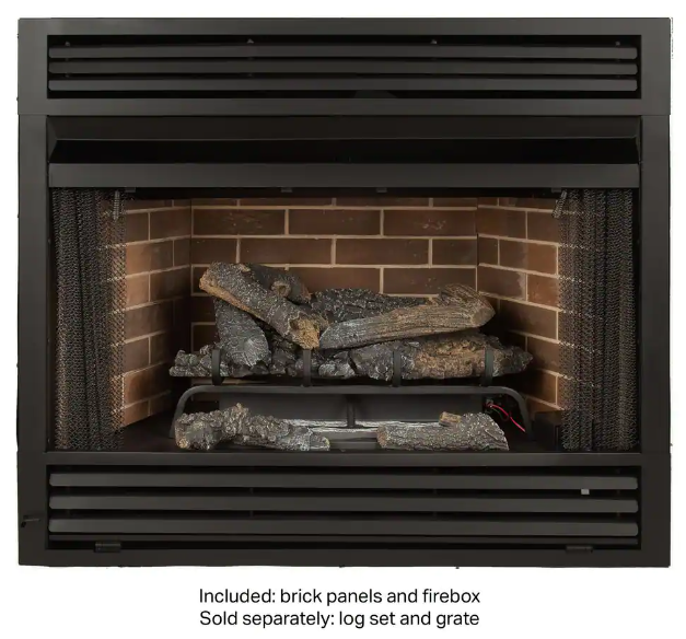 Pleasant Hearth Universal Circulating Zero Clearance 32 in. Ventless Dual Fuel Fireplace Insert New