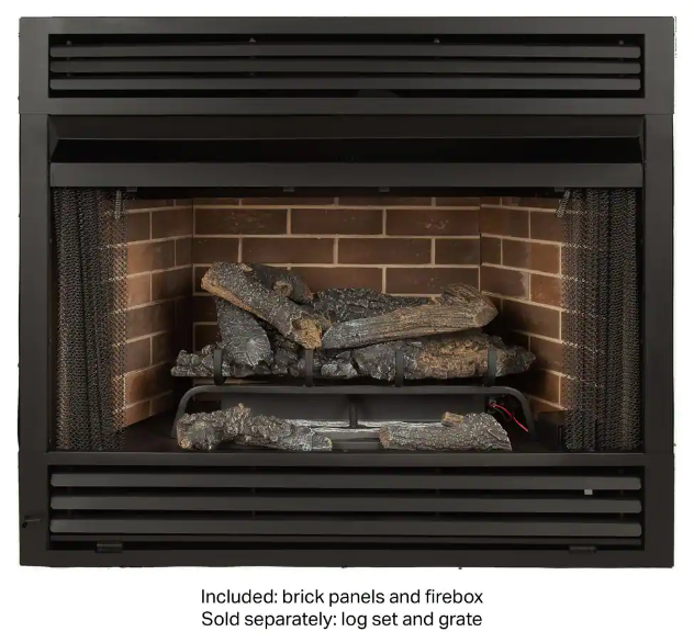 Pleasant Hearth Universal Circulating Zero Clearance 36 in. Ventless Dual Fuel Fireplace Insert New