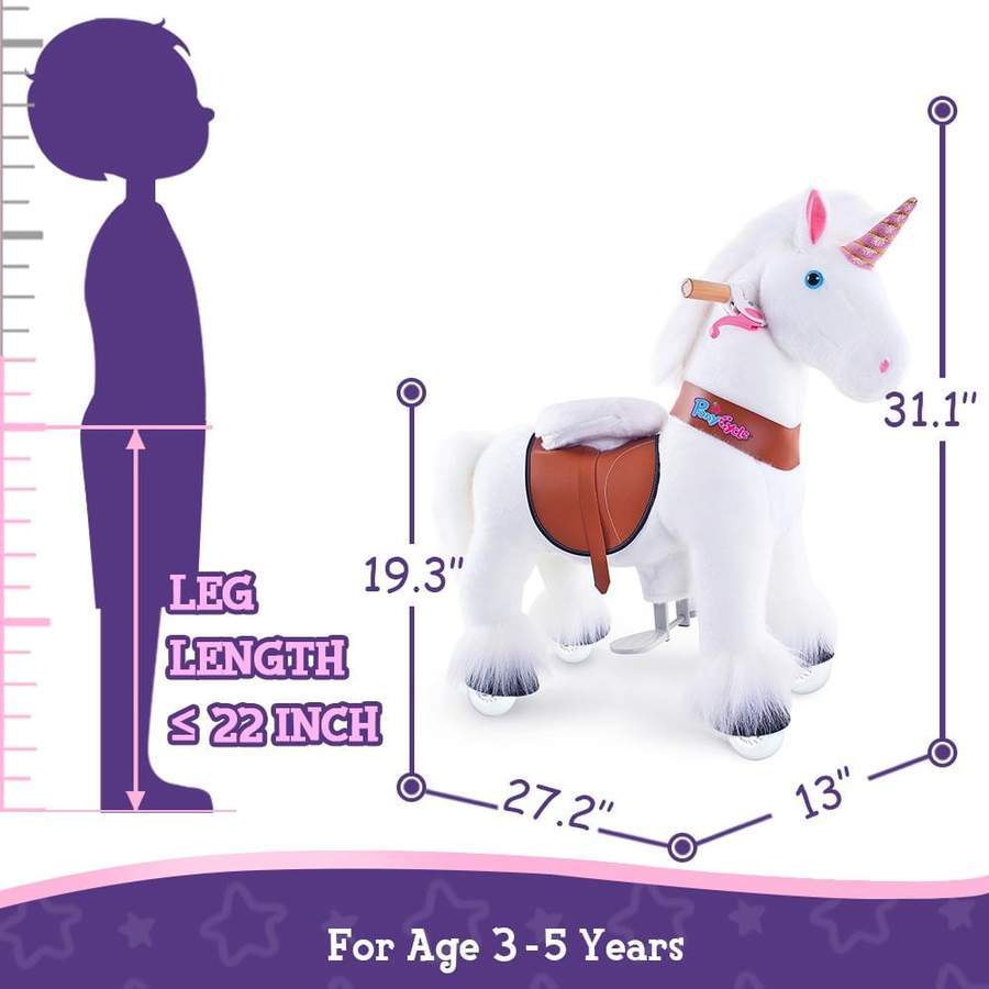 PonyCycle Ux304 Ride On White Unicorn Small New