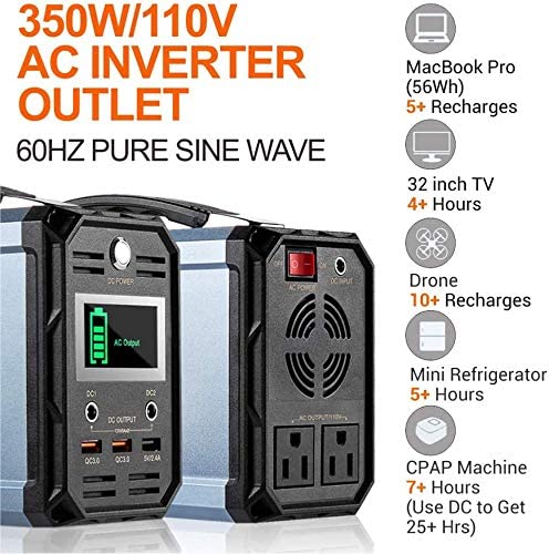 Flashfish 300W Portable Power Station 60000mah Solar Generator With 110V AC Outlet/DC 12V/QC USB Ports For CPAP Camp Travel New