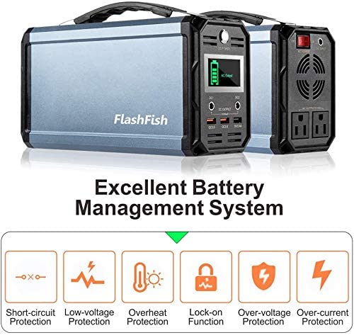 Flashfish 300W Portable Power Station 60000mah Solar Generator With 110V AC Outlet/DC 12V/QC USB Ports For CPAP Camp Travel New