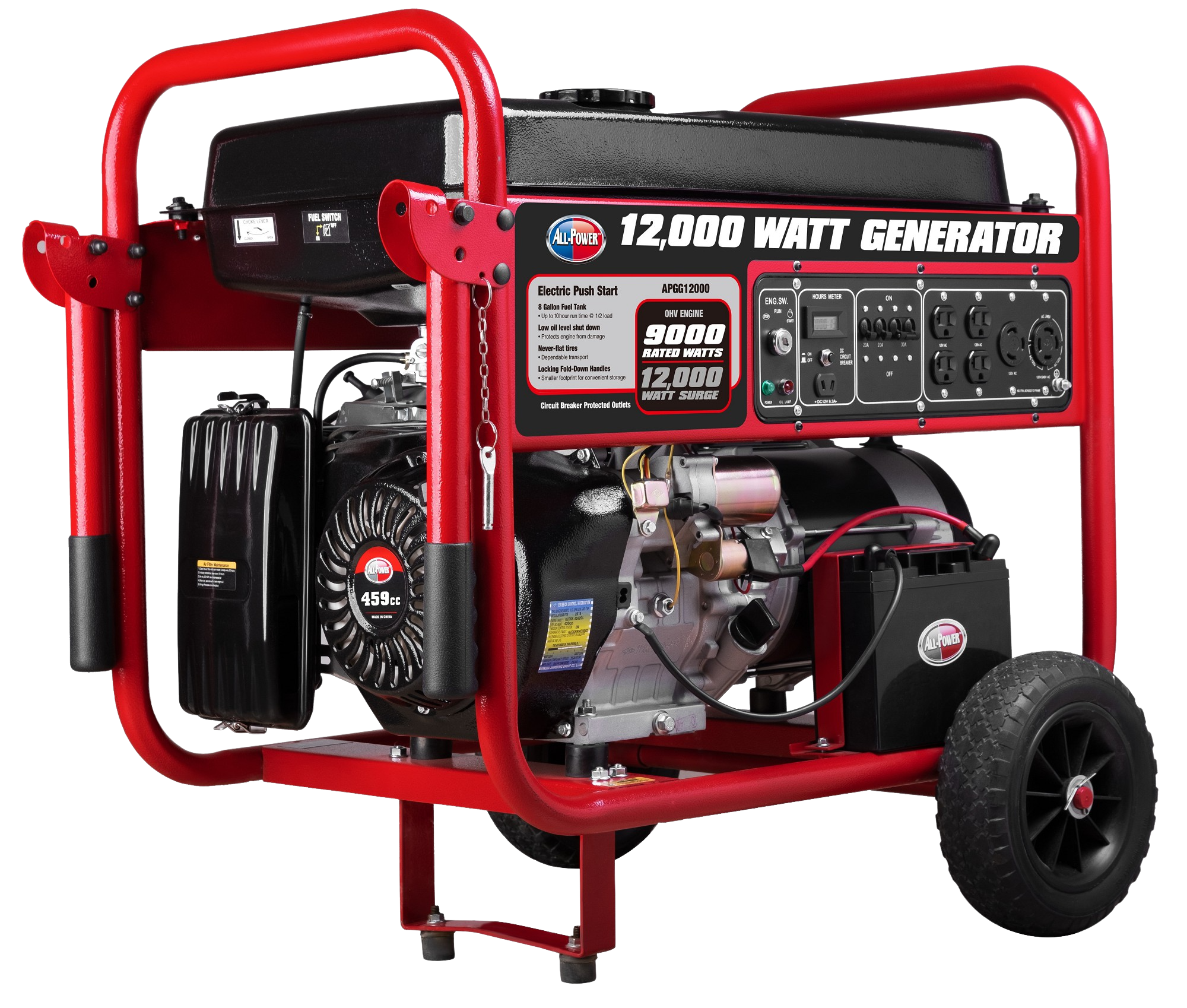 Gentron/All Power America APGG12000C 9000W/12000W Electric Start Gas Generator New