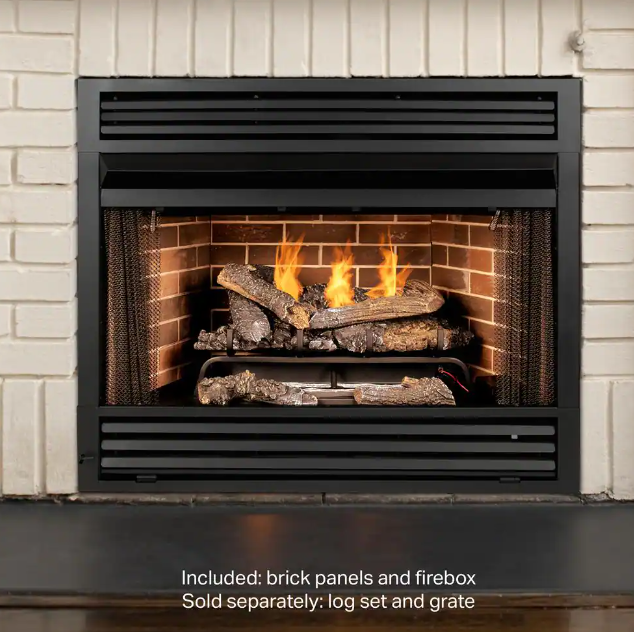 Pleasant Hearth Universal Circulating Zero Clearance 32 in. Ventless Dual Fuel Fireplace Insert New