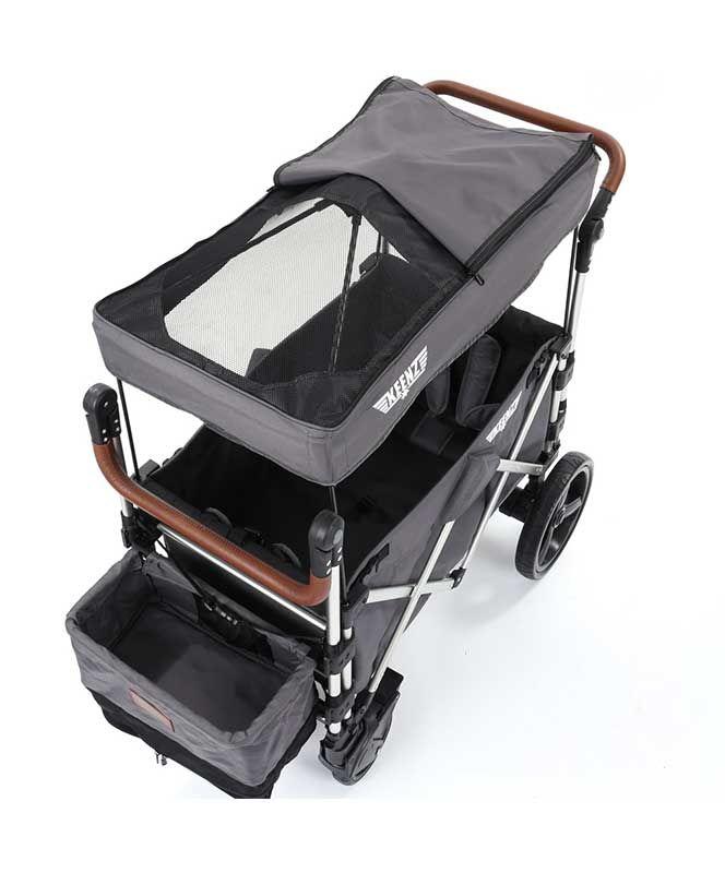 Keenz 7s 5-Point Harness Light Weight Stroller Wagon with Canopy Grey New