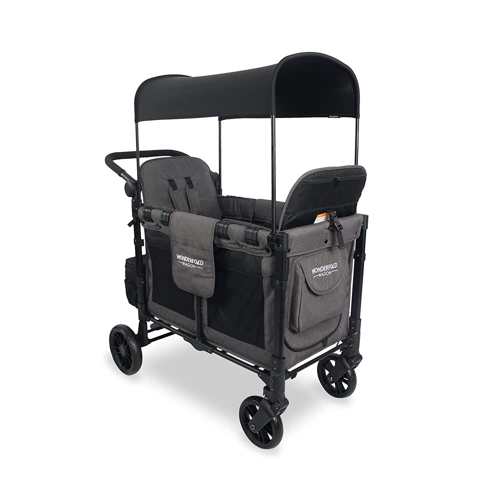 WonderFold W2 Elite Push/Pull 2-Passenger Stroller Wagon Gray New