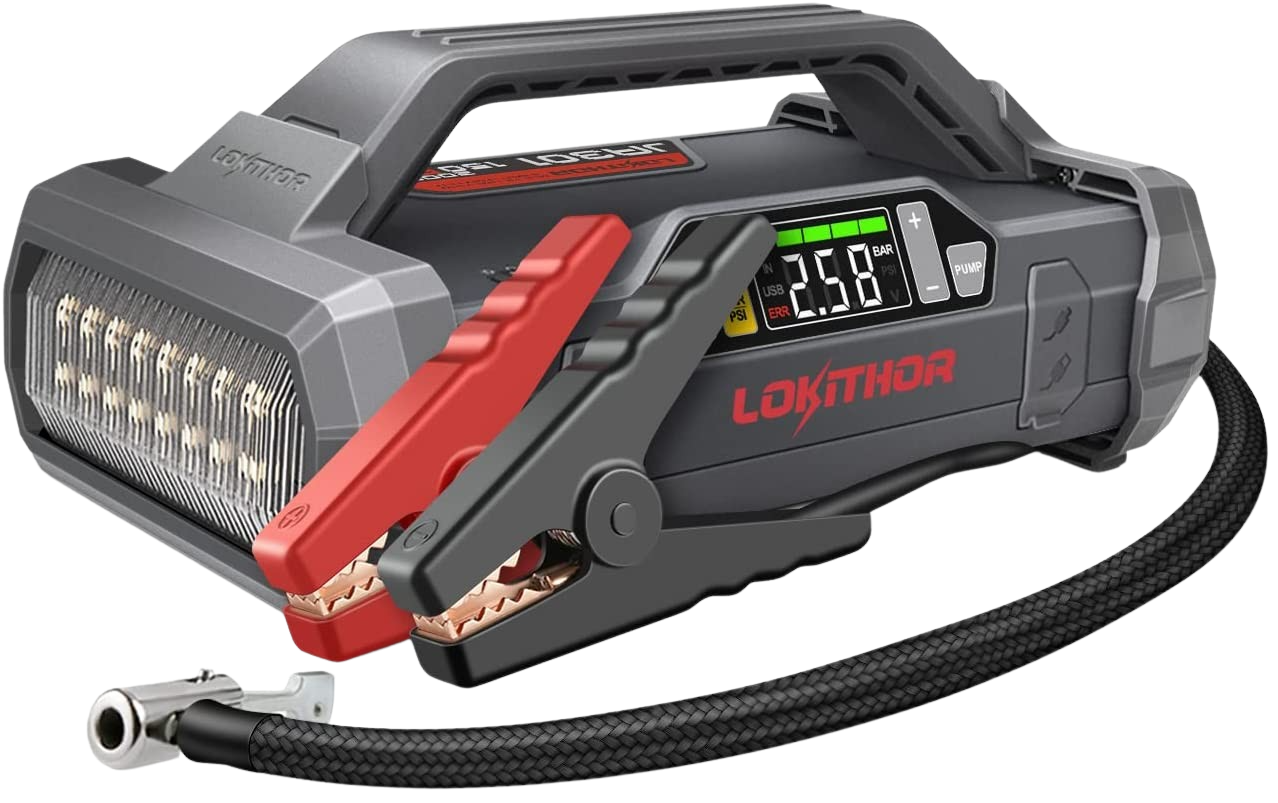 Lokithor JA301 2000Amp 12 Volt Jump Starter with Air Compressor New