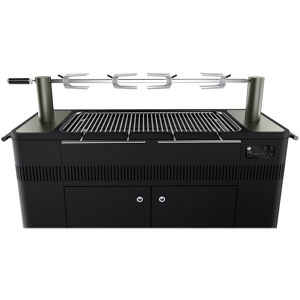 Everdure HBCE3BUS HUB II 54-Inch Charcoal Grill with Patented Built-in Rotisserie System Steel Graphite New