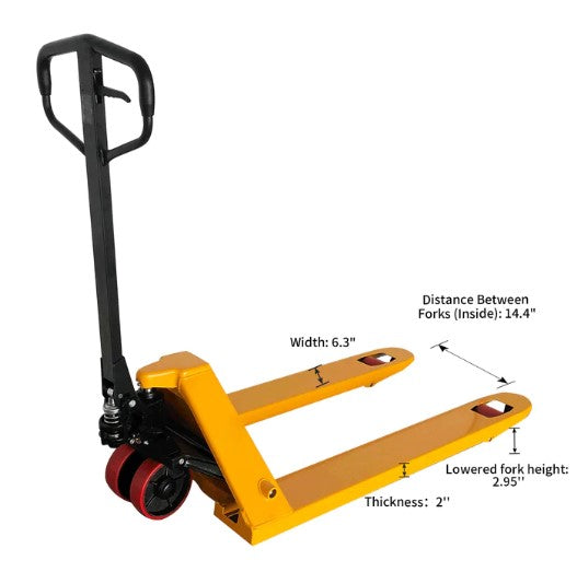 Apollolift A-1007 Standard Pallet Jack 5500 lbs. Capacity 48" x 27" New