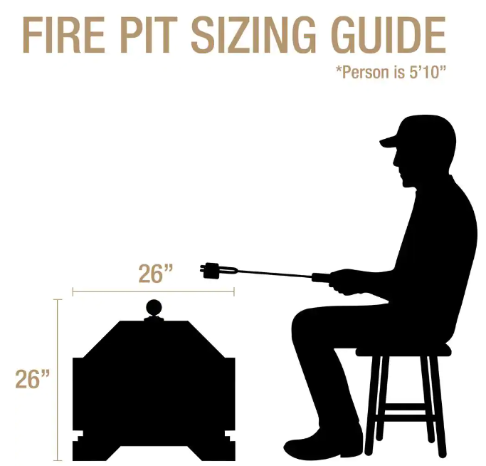 Pleasant Hearth Stargazer Deep Bowl 26 in. x 26 in. Square Steel Wood Fire Pit in Rubbed Bronze New