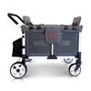 WonderFold Baby Multi-Function Folding Quad Stroller Wagon with Removable Canopy and Seats Gray Used