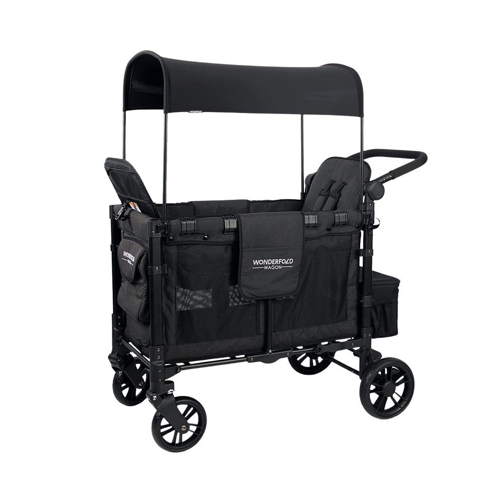 WonderFold W2 Elite Push/Pull 2-Passenger Stroller Wagon Black New