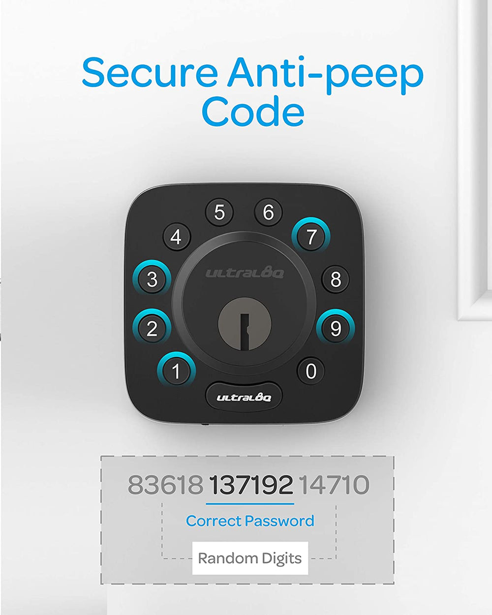 U-Tec U-BOLT 5-in-1 Bluetooth Enabled Fingerprint and Keypad Smart Deadbolt Door Lock in Black New
