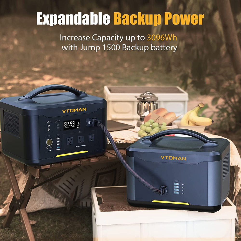 VTOMAN JUMP1500 1500W/1548Wh Portable Power Station Solar Generator with Jump Starter New