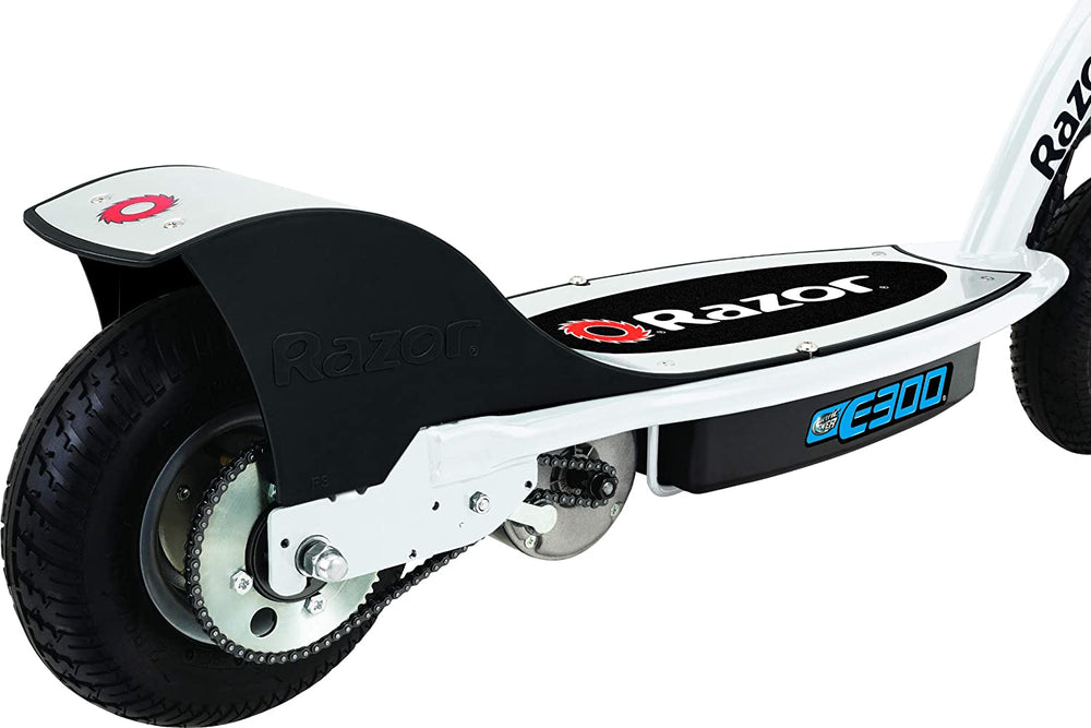 Razor E300 Up to 10 Mile Range 15 MPH 9" Tires Electric Scooter Blue White New