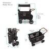 WonderFold W2 Luxe Push/Pull 2-Passenger Stroller Wagon Black New