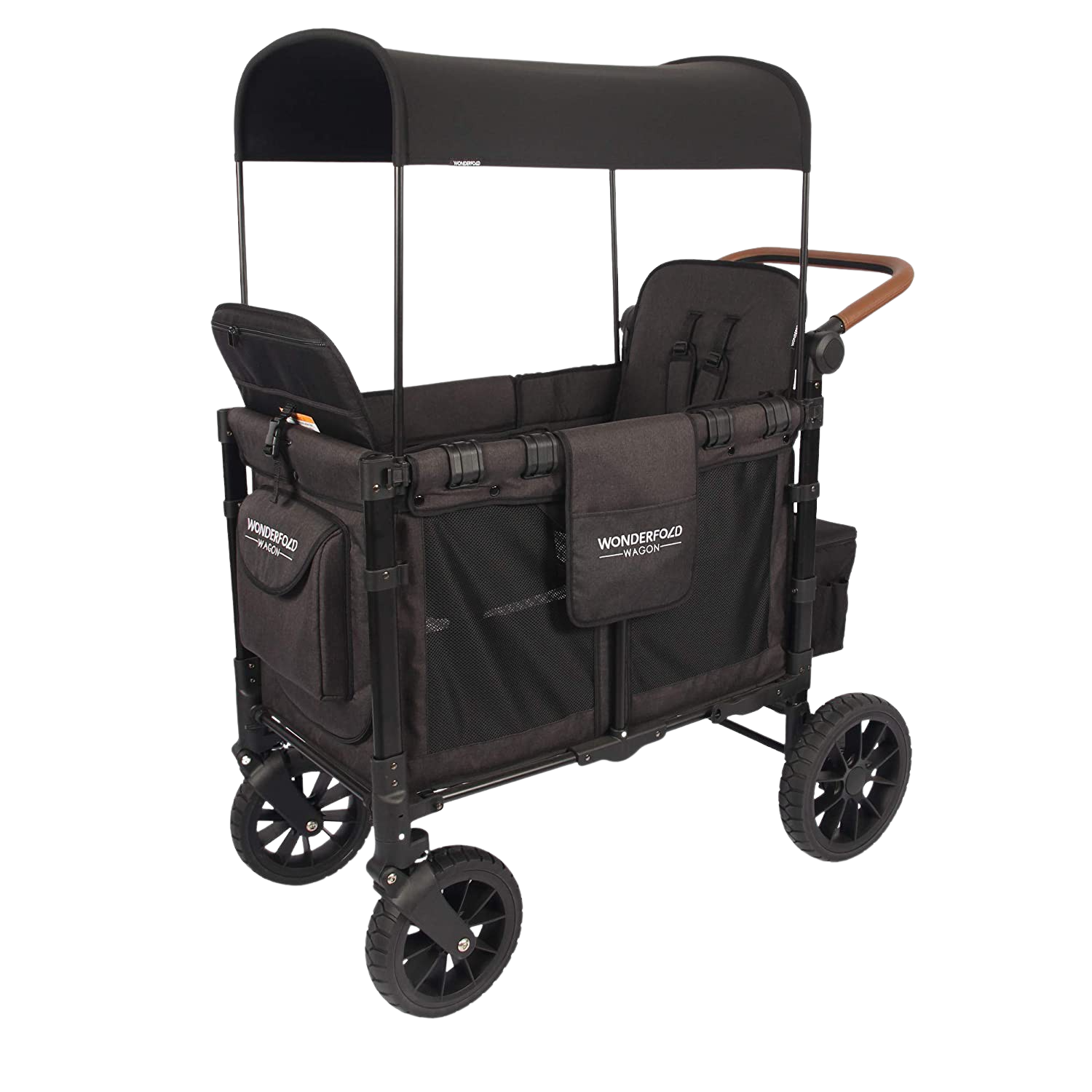 WonderFold W2 Luxe Push/Pull 2-Passenger Stroller Wagon Black New