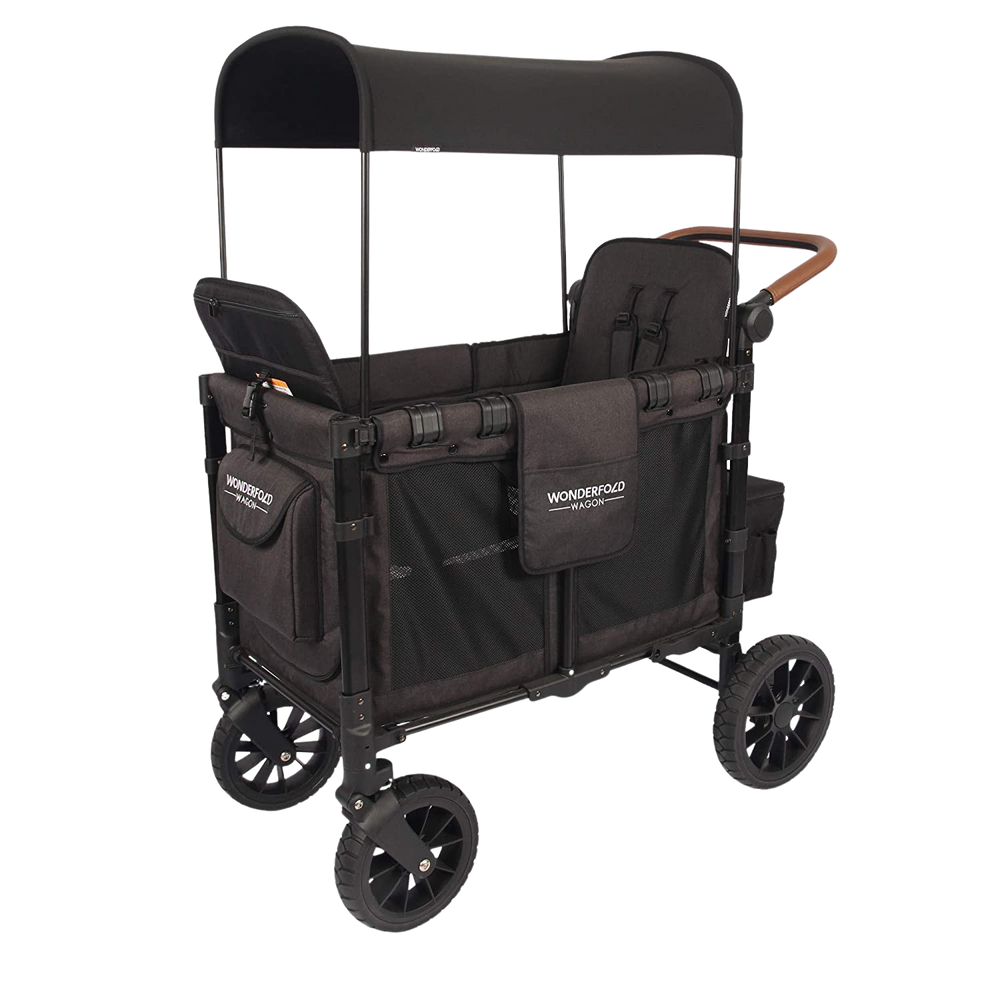 WonderFold W2 Luxe Push/Pull 2-Passenger Stroller Wagon Black New