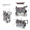 WonderFold Baby Multi-Function Folding Quad Stroller Wagon with Removable Canopy and Seats Gray New