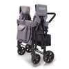 WonderFold W4 Elite Push/Pull 4-Passenger Quad Stroller Wagon Gray New