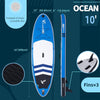 Freein 10' Inflatable Ocean SUP Stand Up Paddle Board Package Dual Action Pump Camera Mount Blue New