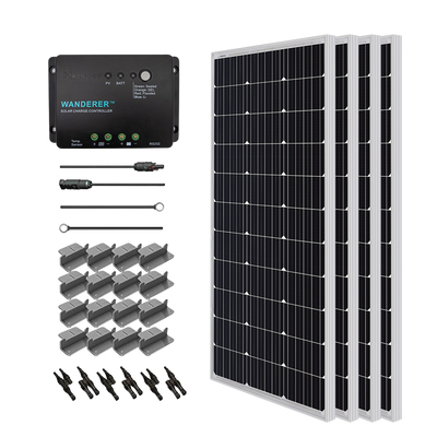 Renogy RNG-KIT-STARTER400D-WND30-US Watt 12 Volt Solar Starter Kit New