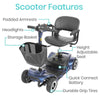 Vive Health MOB1027 4-Wheel Swivel Seat Mobility Scooter Blue New