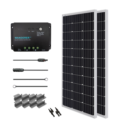 Renogy RNG-KIT-STARTER200D-WND30-US 200 Watt 12 Volt Solar Starter Kit New