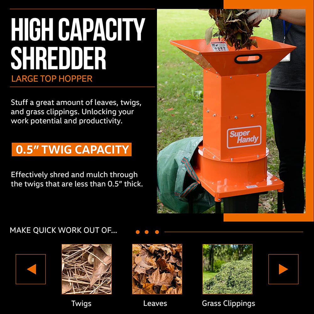 Super Handy GUO056 120V AC 11" Cutting Blade Electric Shredder and Mulcher New