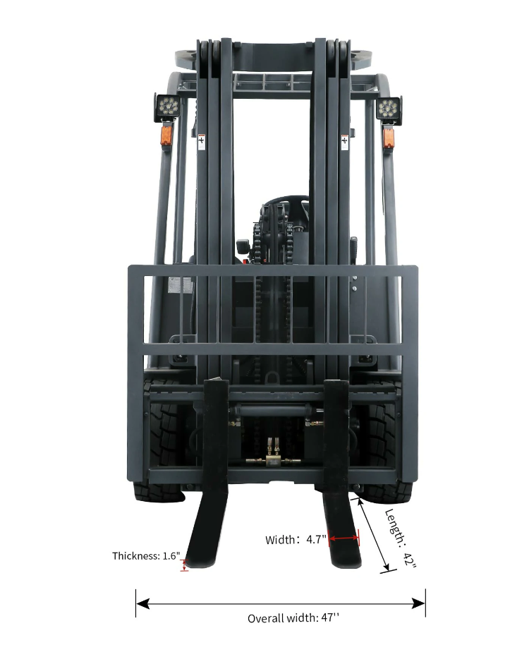 Tory Carrier EF55R-197 Electric Forklift Truck with Adjustable Steering Wheel 5500 lbs. Capacity New