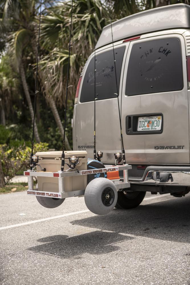 Alumacart Bimini Beach and Fishing Wagon with Rod Holders and Hitch Mount New