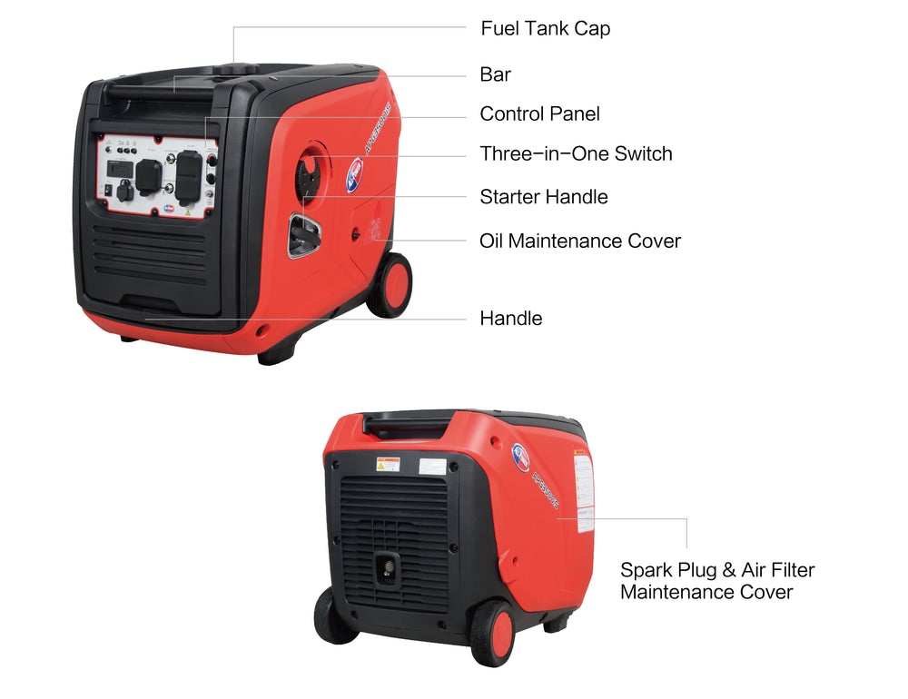 All Power America APG3500IS 3500W/4300W Inverter Gas Recoil Start Generator New