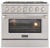 Kucht KNG361 36" Professional Gas Range with 6 Sealed Burners and Convection Oven with NG & LP Options New